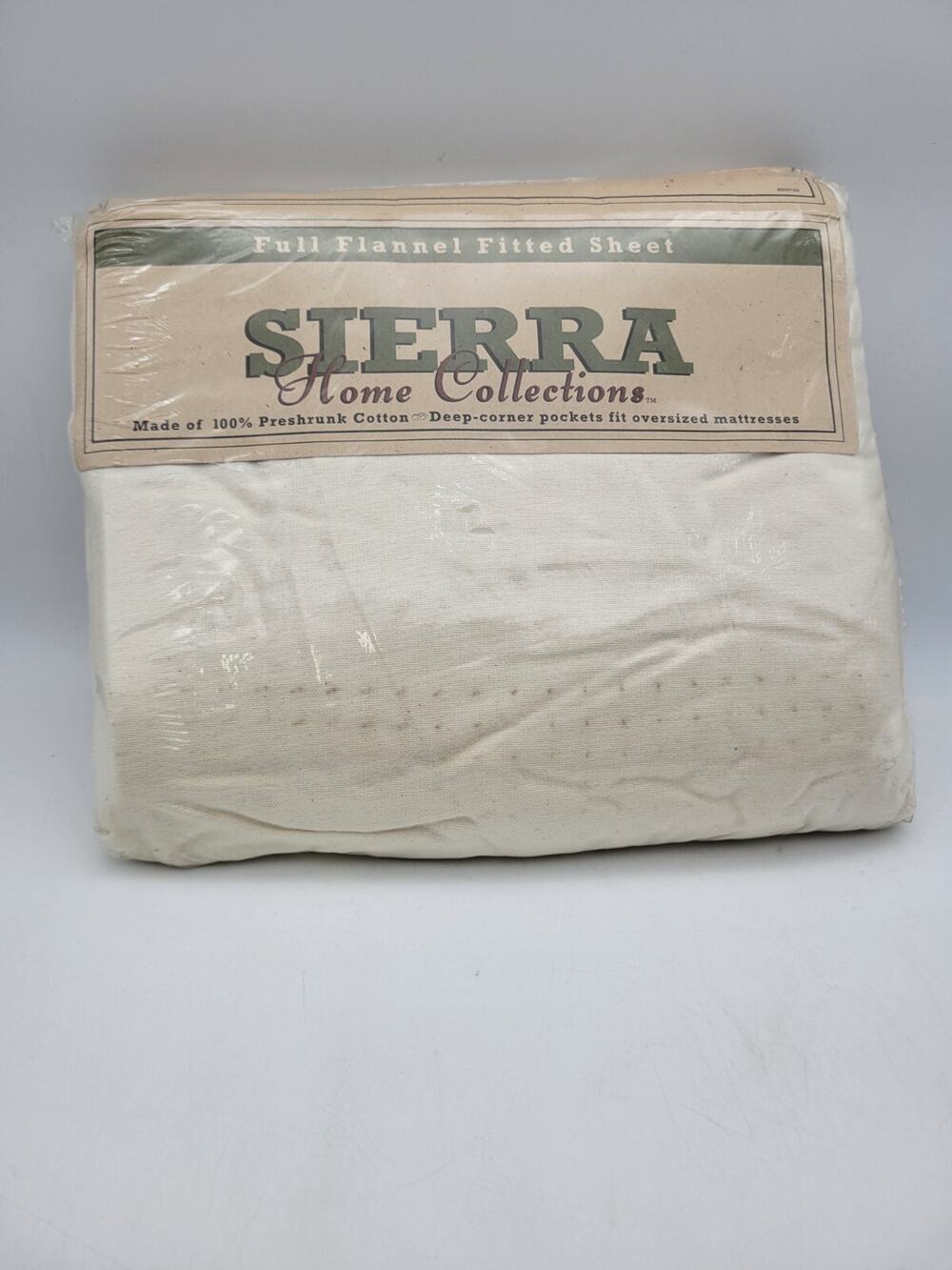 Vtg 1999 Sierra Home Collections Cotton Flannel Sheet Set Full Pre Shrunk New